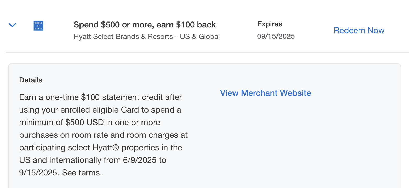 Hyatt Amex Offers: Save Up to $100 at Select Hyatt Hotels!